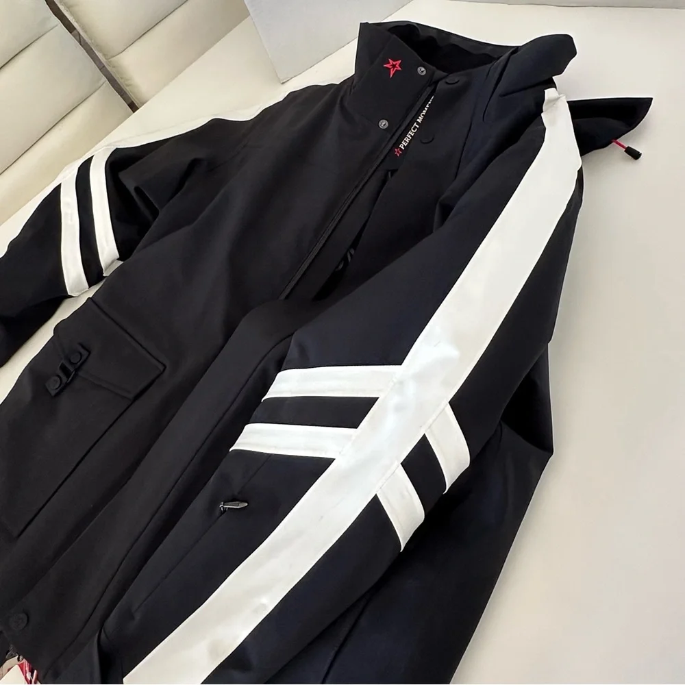 Perfect Moment Black and White Chevron Ski Jacket - Picture 7 of 16